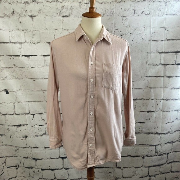 York Street Pink Button Up Collared long sleeve shirt size small - Picture 1 of 11
